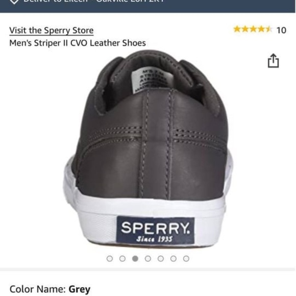 BRAND NEW men sperry striper 2 cvo leather shoes size US 12 (gray - no box) - Picture 2 of 7